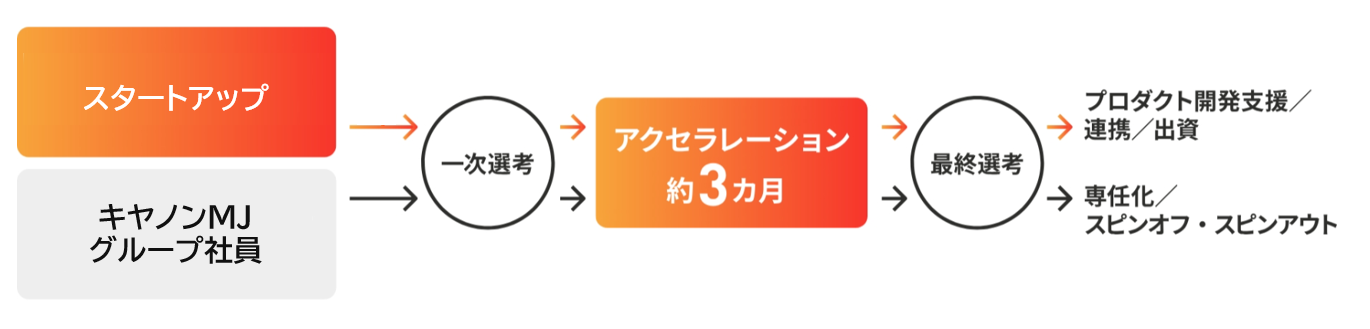 spark.meアクセラレーションプログラムにおけるスタートアップから最終選考までの流れ