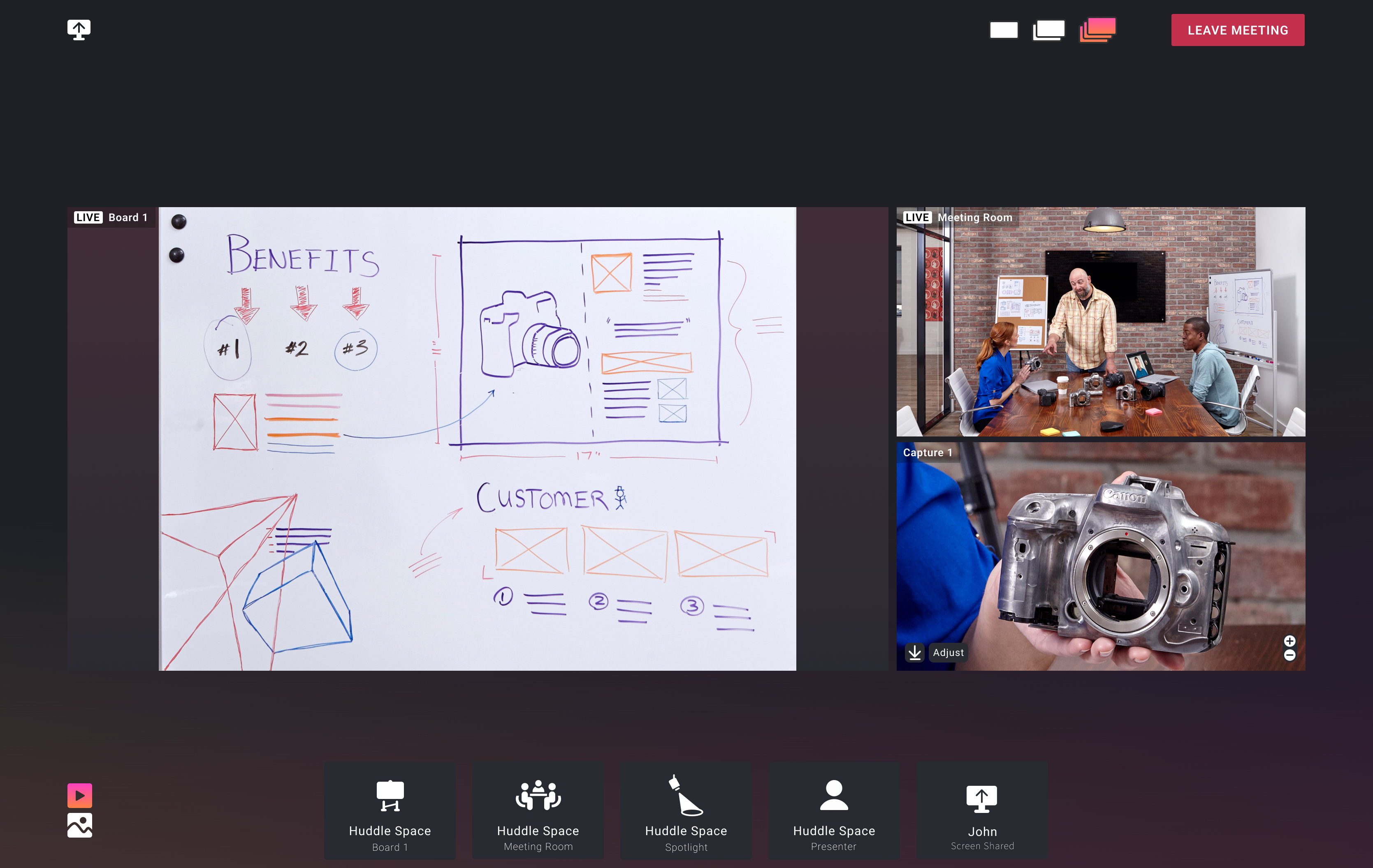 リモート会議ソリューション“AMLOS”の主要機能をコンポーネント形式で