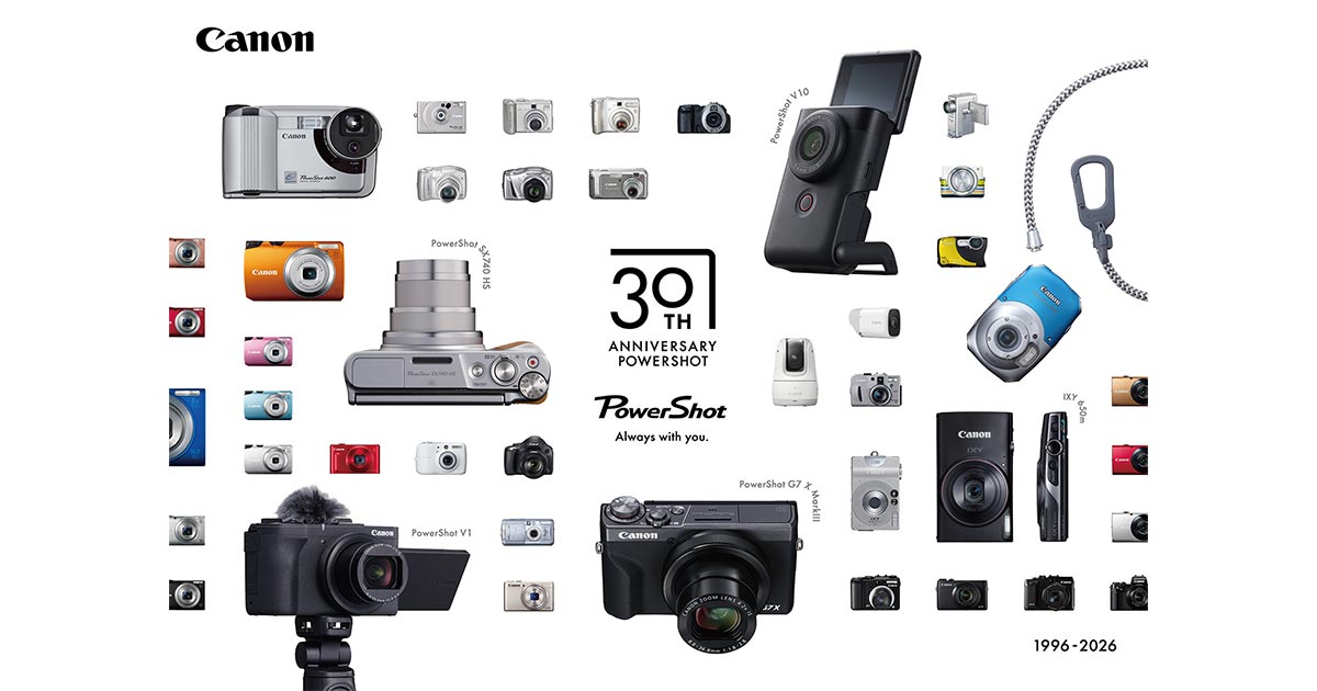 キヤノンのコンパクトデジタルカメラ「PowerShot」が誕生30周年
