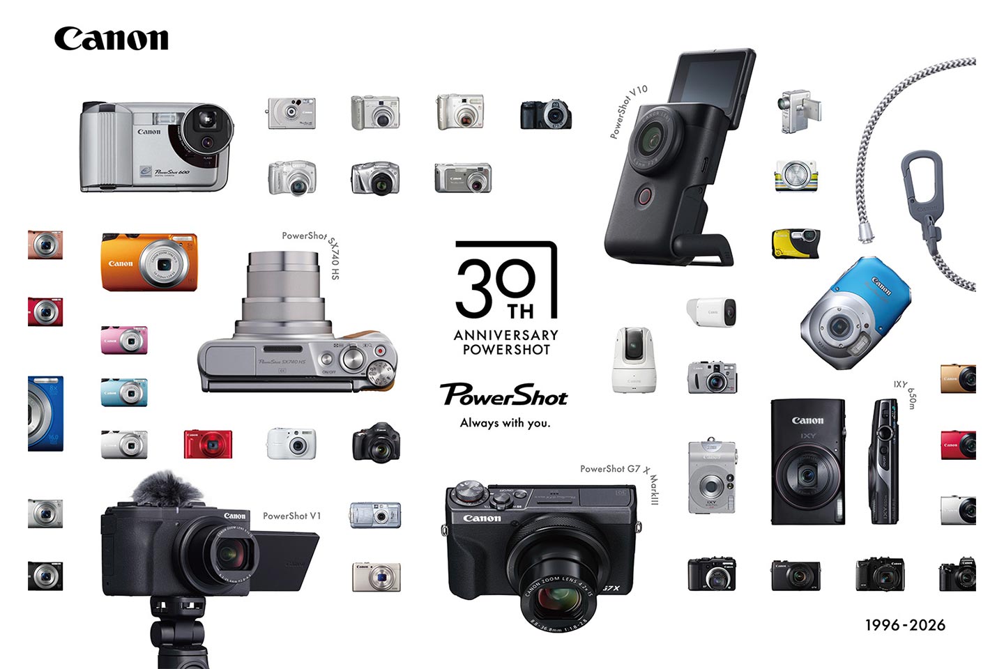 キヤノンのコンパクトデジタルカメラ「PowerShot」が誕生30周年 