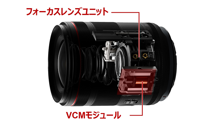 「VCM（ボイスコイルモーター）」により優れたフォーカスを実現