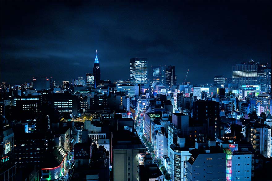 夜景撮影に適したカラー設定を搭載