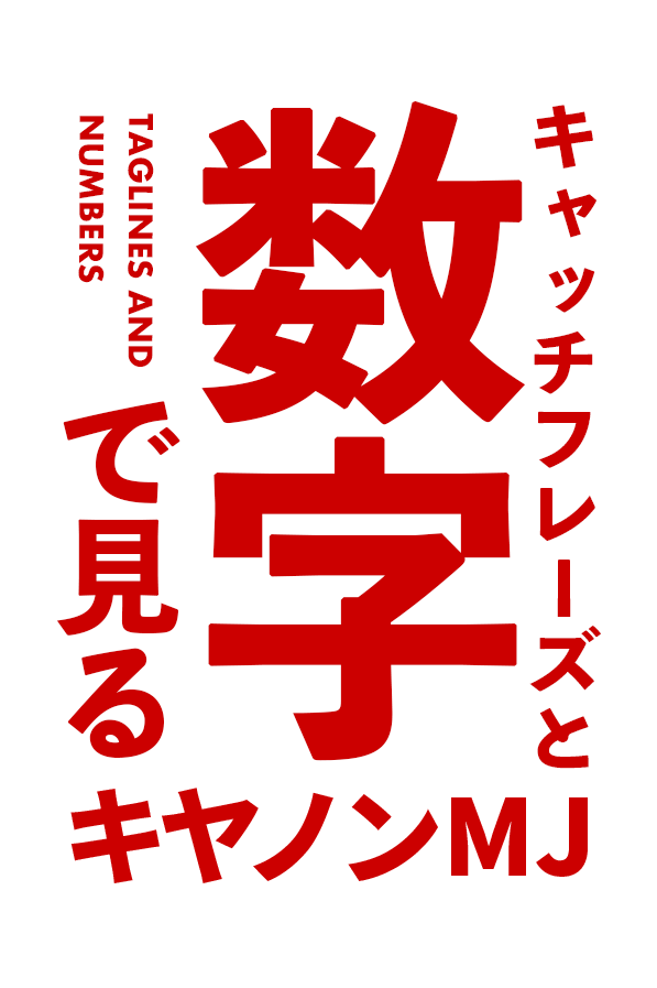 キャッチフレーズと数字で見るキヤノンMJ TAGLINES AND NUMBERS