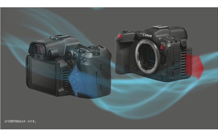 放熱構造・放熱ファンを内蔵し長時間の動画撮影に対応