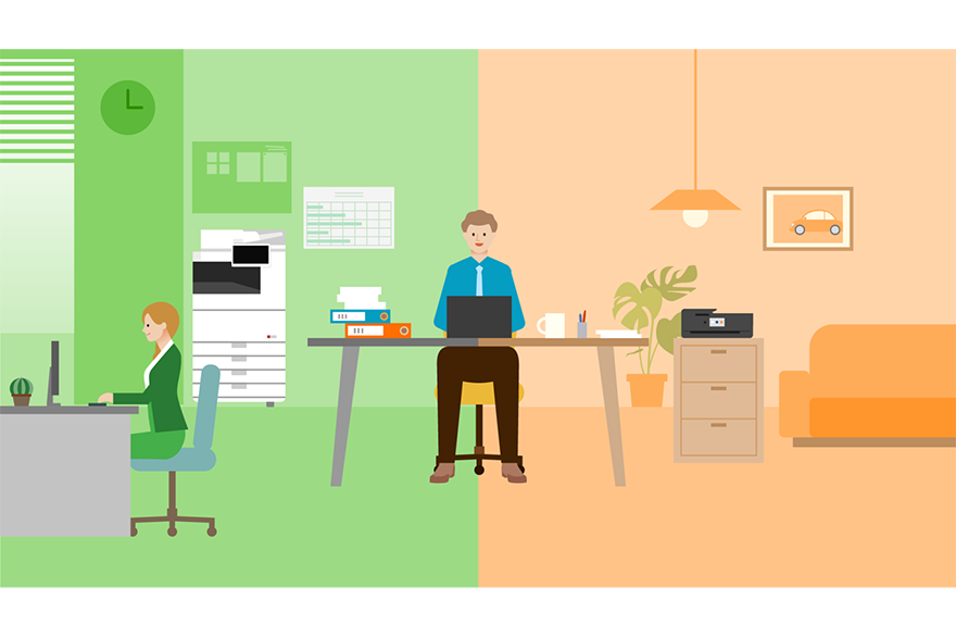 ハイブリッドワークイメージ図